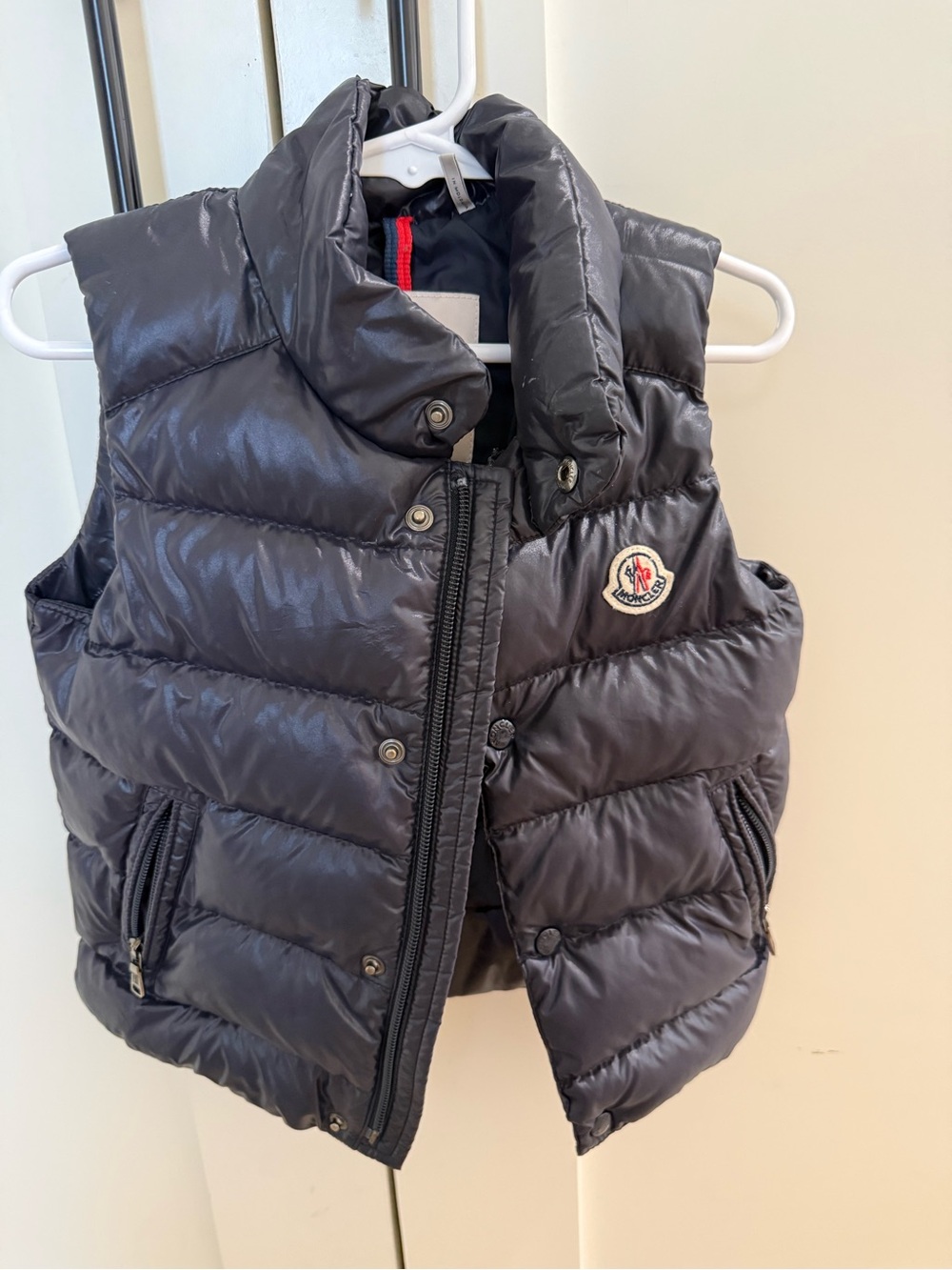 Moncler Dark Navy Shiny Quilted Down Vest